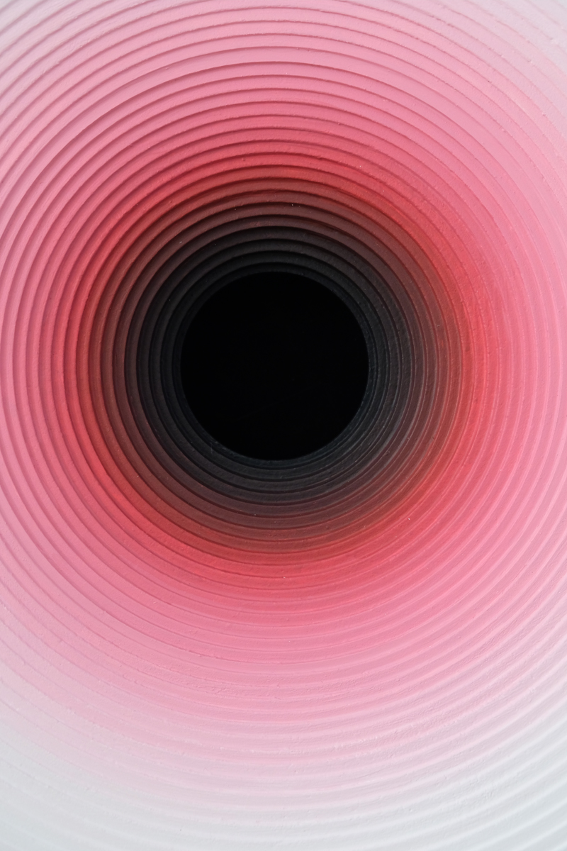 Close view of the red and black gradient